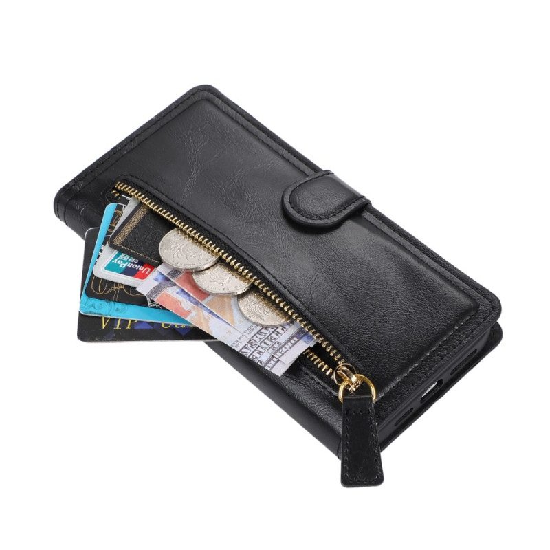 Lederhüllen iPhone 17 Pro Max Handyhülle Reißverschlusstasche