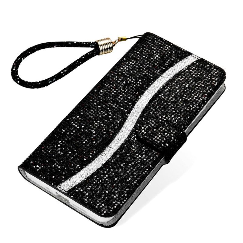 Flip Case Für Samsung Galaxy A13 Mit Kordel Riemchen-pailletten