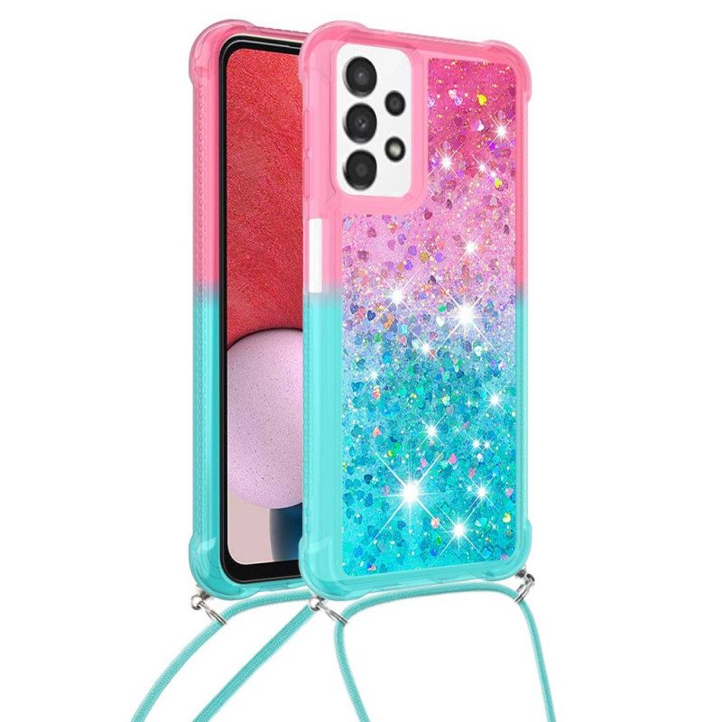 Hülle Für Samsung Galaxy A13 Mit Kordel Glitzerndes Silikonband