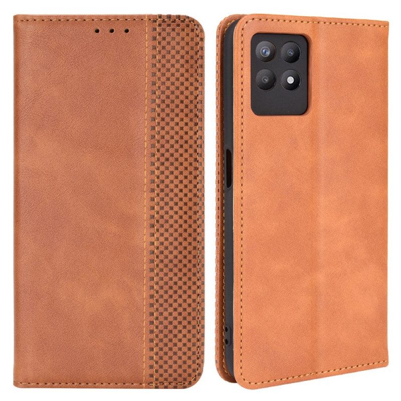 Schutzhülle Für Realme 8i Flip Case Stilisierter Vintage-ledereffekt