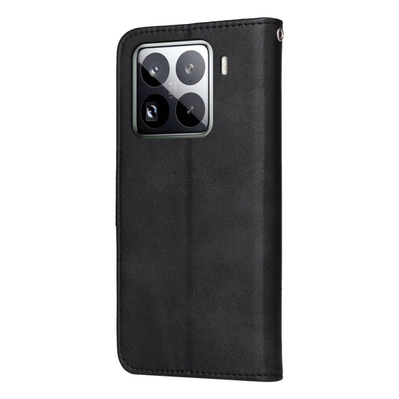 Lederhüllen Für Xiaomi 15 Pro Glattlederoptik Mit Riemen