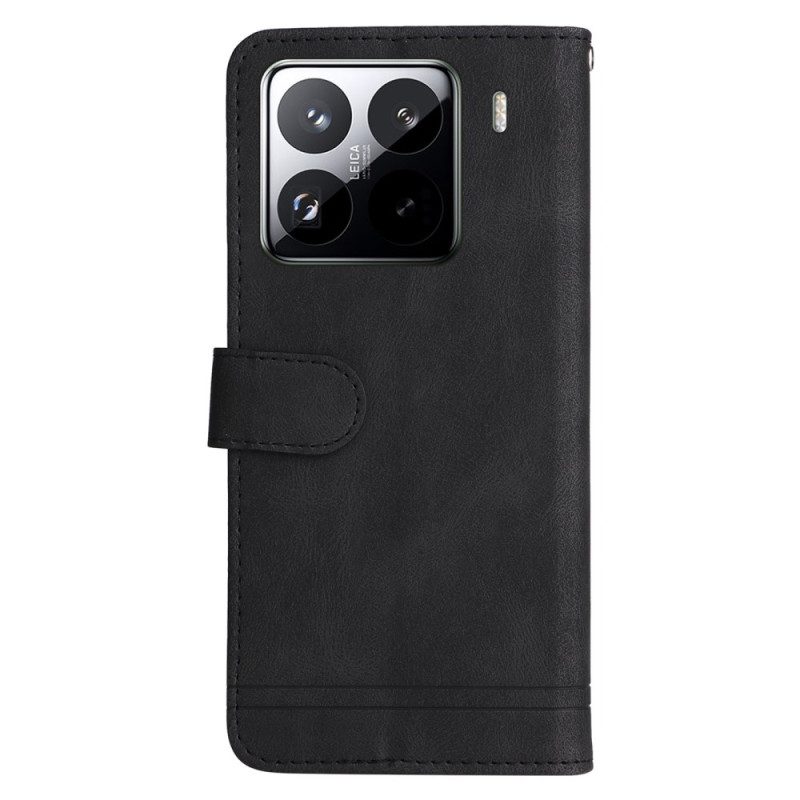 Lederhüllen Für Xiaomi 15 Pro Nieten Und Riemen