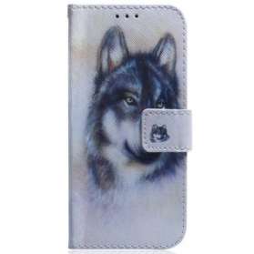 Lederhüllen Xiaomi 15 Pro Aquarell-wolf