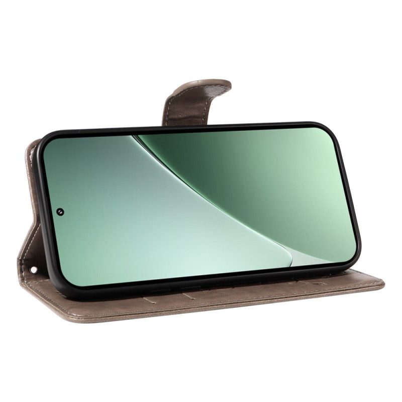 Lederhüllen Xiaomi 15 Pro Blumen- Und Schmetterlingsmuster