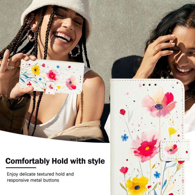 Lederhüllen Xiaomi 15 Pro Blumenmuster