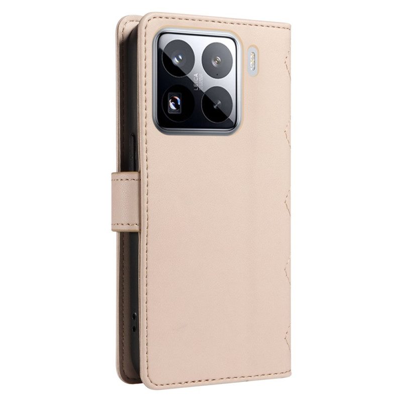 Lederhüllen Xiaomi 15 Pro Gesteppt Mit Tragegurt Und Schulterriemen