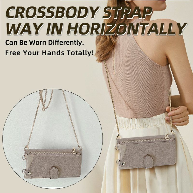 Lederhüllen Xiaomi 15 Pro Handyhülle Geldbörse Mit Kette