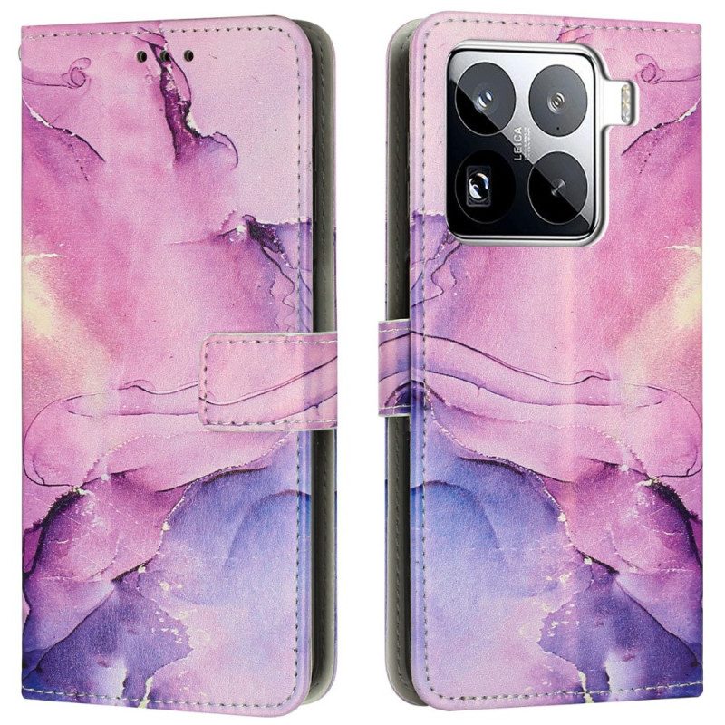 Lederhüllen Xiaomi 15 Pro Handyhülle Marmor-effekt