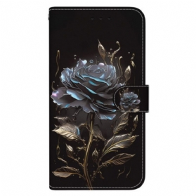 Lederhüllen Xiaomi 15 Pro Handyhülle Schwarze Rose