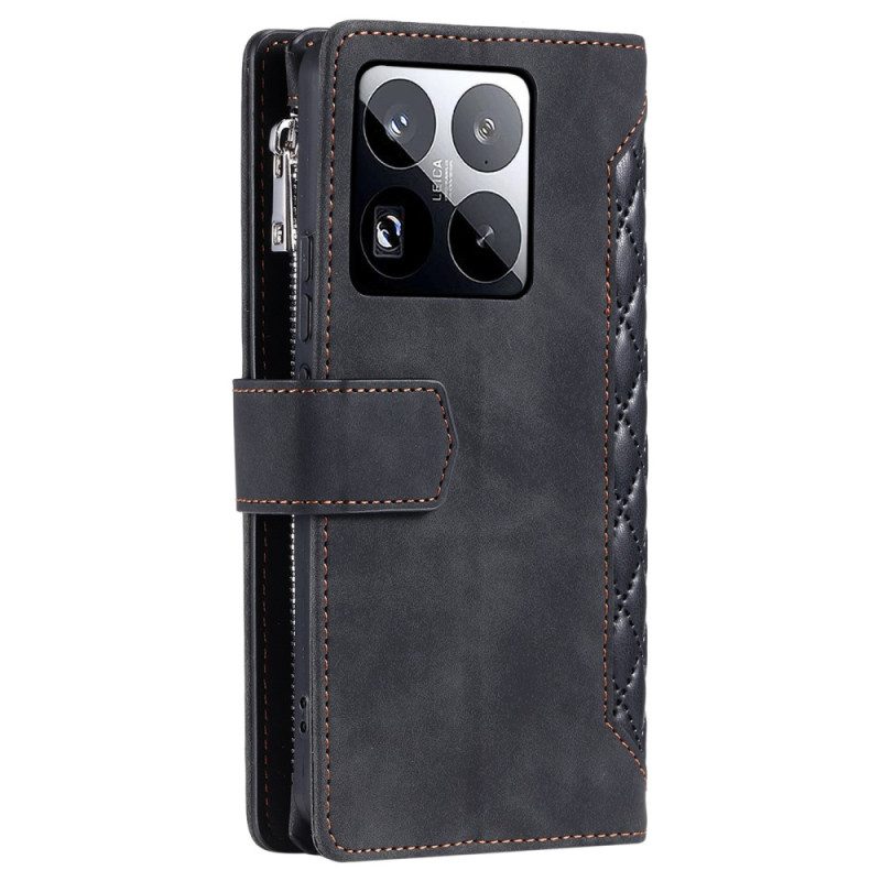 Lederhüllen Xiaomi 15 Pro Multifunktionale Gesteppte Geldbörse