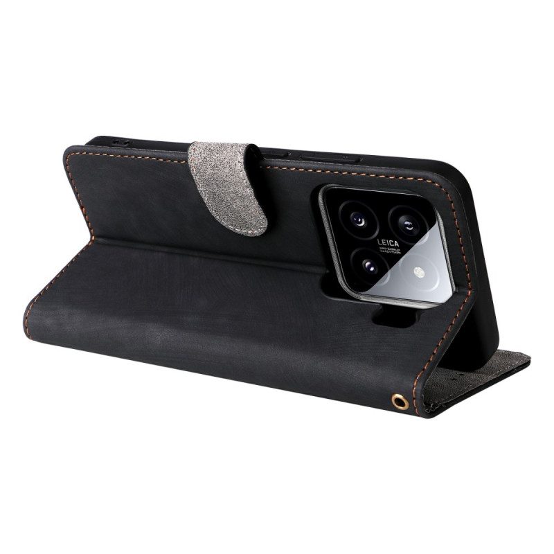 Lederhüllen Xiaomi 15 Pro Rfid-schutz In Wildlederoptik