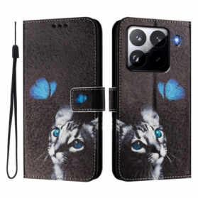 Lederhüllen Xiaomi 15 Pro Schmetterling Und Katze
