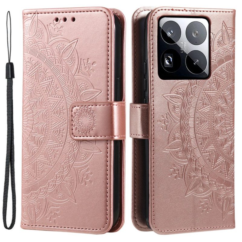 Lederhüllen Xiaomi 15 Pro Sonnen-mandala