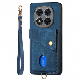 Hülle Für Poco X7 5g Kartenhalter Und Lanyard In Lederoptik