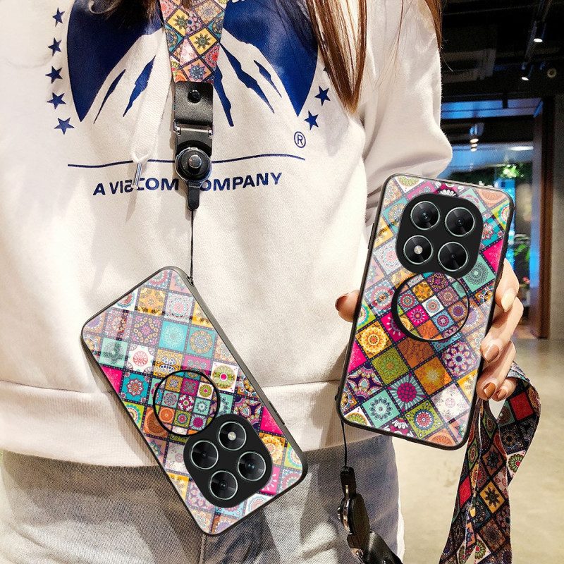 Hülle Für Poco X7 5g Patchwork-lanyard Und Ringhalter