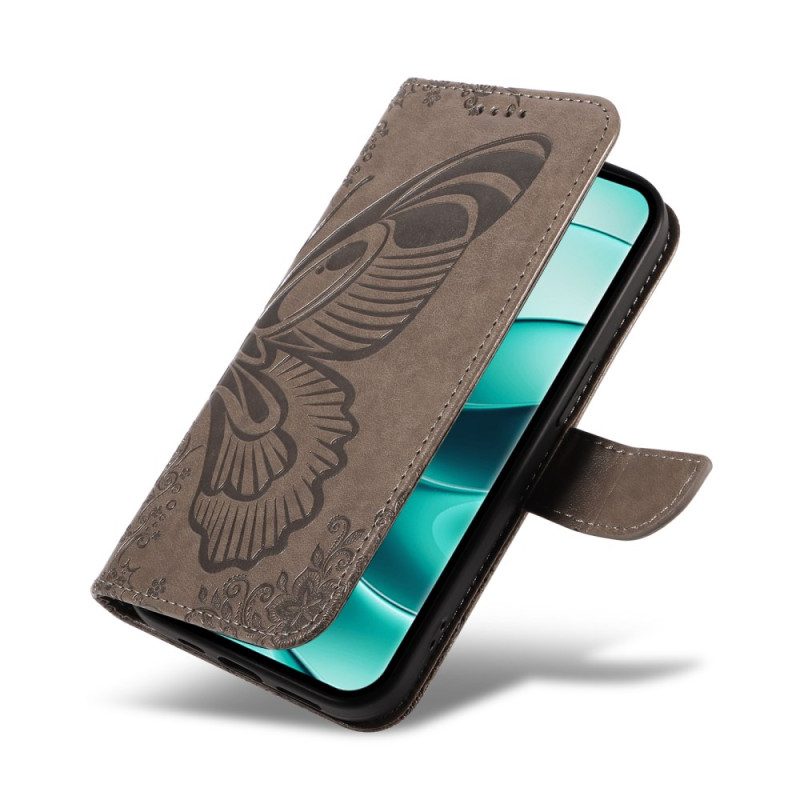 Lederhüllen Für Poco X7 5g Grafischer Schmetterling