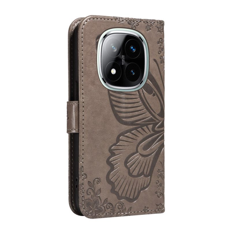 Lederhüllen Für Poco X7 5g Grafischer Schmetterling