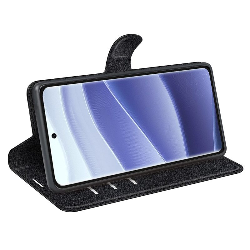 Lederhüllen Poco X7 5g Handyhülle Klassisches Litschi-kunstleder