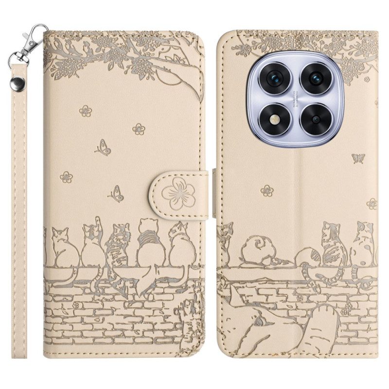 Lederhüllen Poco X7 5g Schlüsselband Mit Katzenmuster