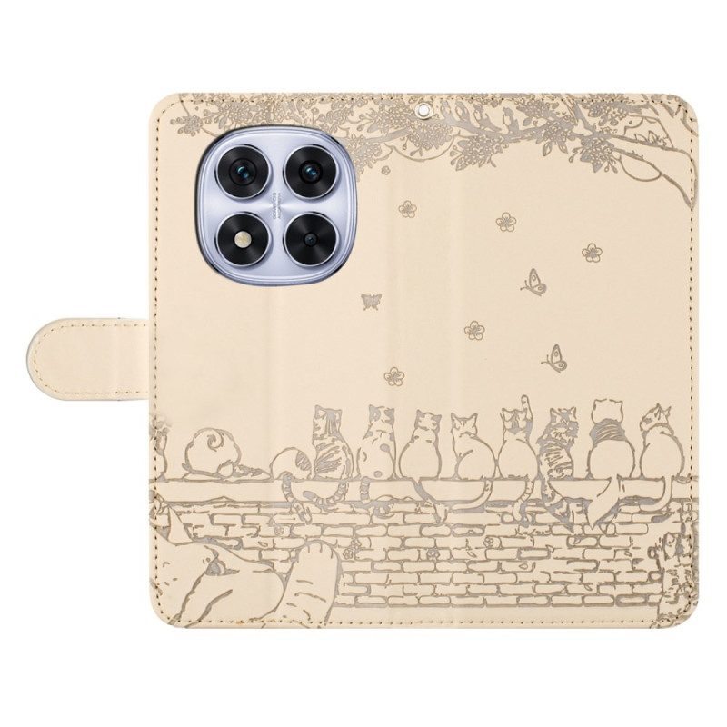 Lederhüllen Poco X7 5g Schlüsselband Mit Katzenmuster