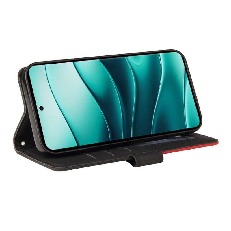 Lederhüllen Poco X7 5g Zweifarbige Wellenlinien