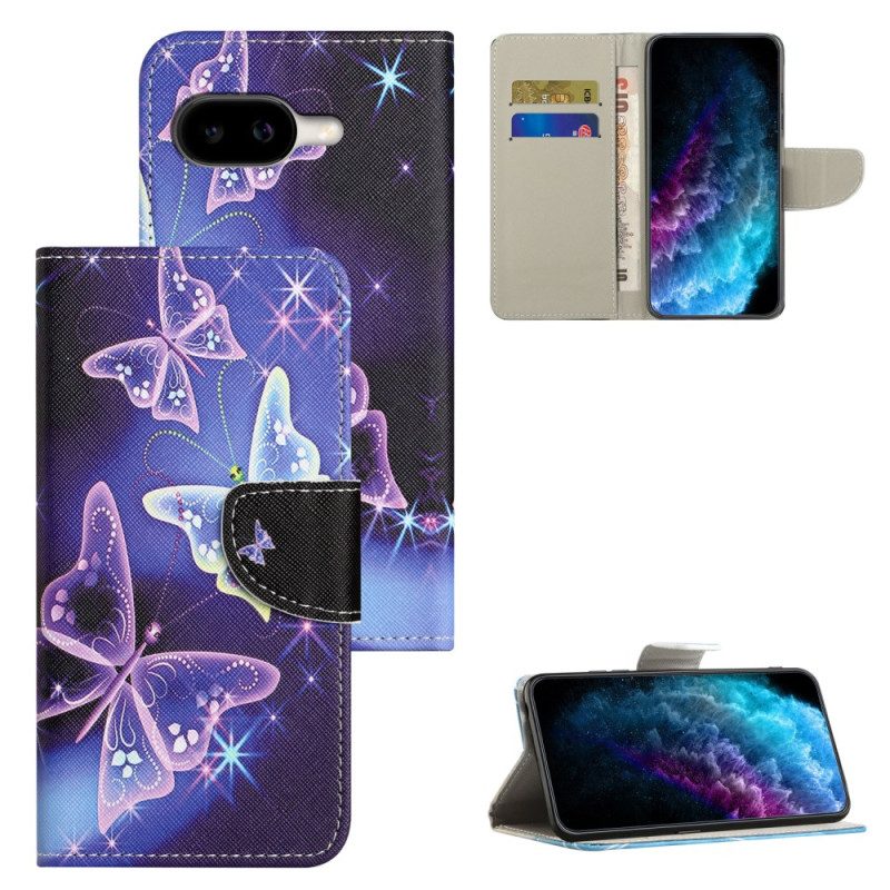 Lederhüllen Für Google Pixel 10a Funkelnde Schmetterlinge