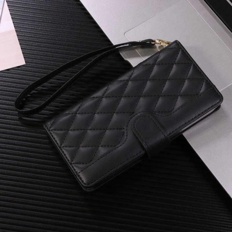 Lederhüllen Für Google Pixel 10a Gesteppte Geldbörse Mit Riemen Und Schulterriemen