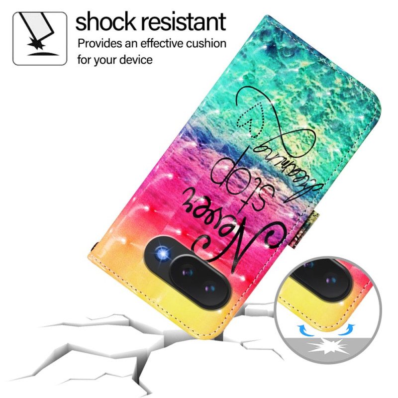 Lederhüllen Für Google Pixel 10a Hör Niemals Auf Zu Träumen