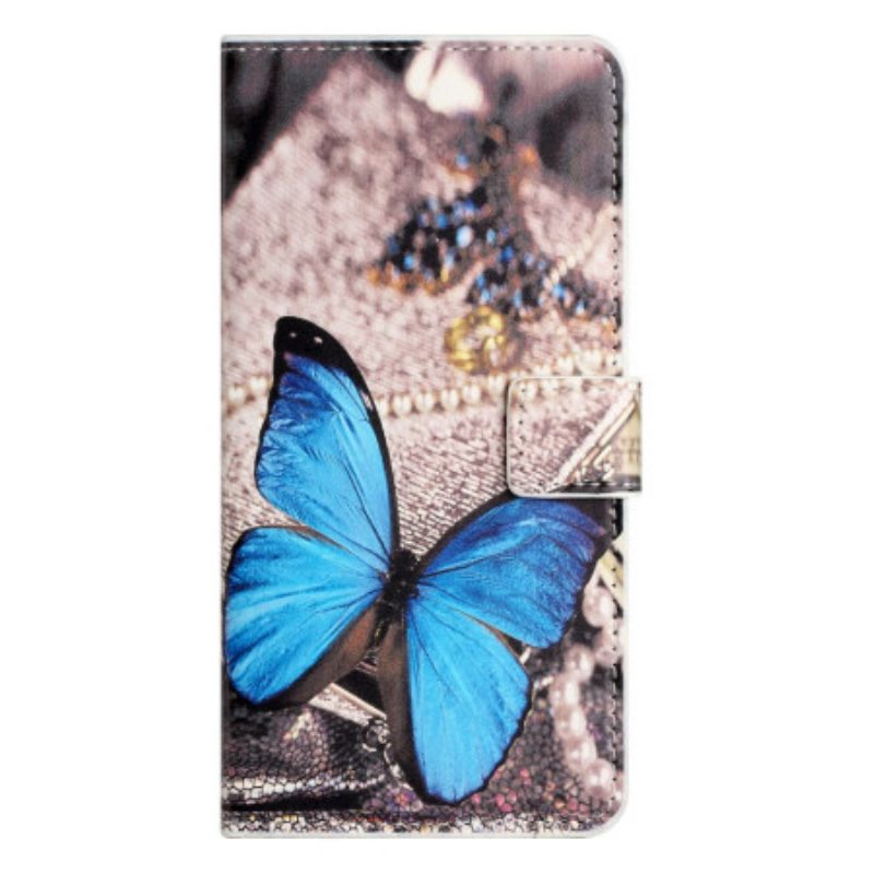 Lederhüllen Google Pixel 10a Blauer Schmetterling