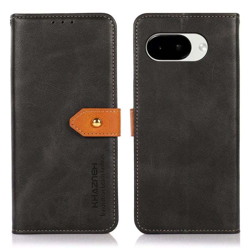 Lederhüllen Google Pixel 10a Handyhülle Goldverschluss Khazneh