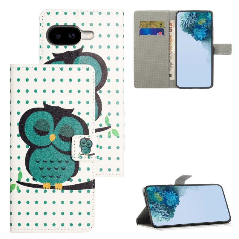 Lederhüllen Google Pixel 10a Handyhülle Schlafende Eule