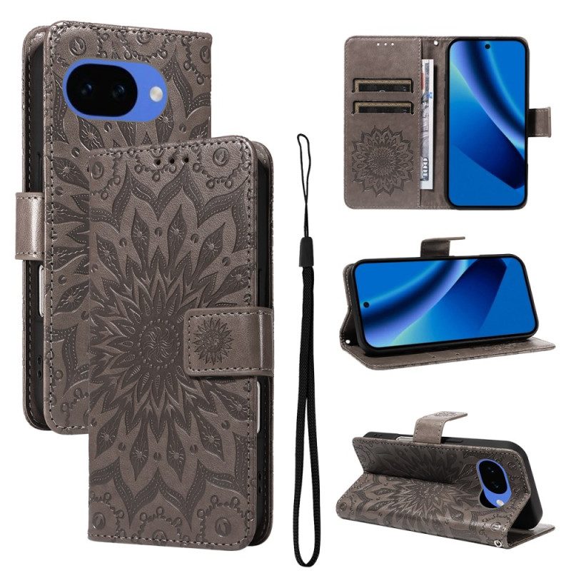 Lederhüllen Google Pixel 10a Handyhülle Sonnenblumenmuster