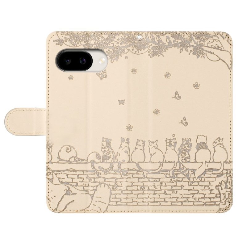 Lederhüllen Google Pixel 10a Katzenmuster
