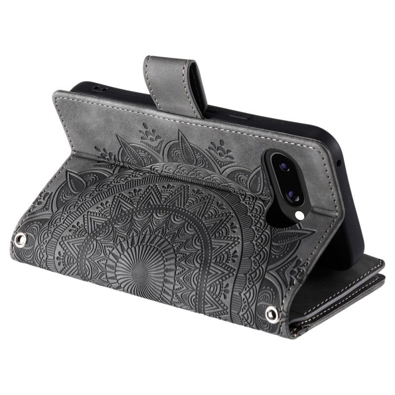 Lederhüllen Google Pixel 10a Mandala Geldbörse In Wildlederoptik