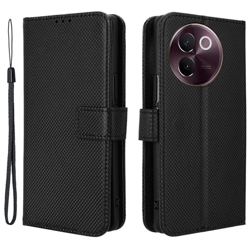 Lederhüllen Vivo V40 Lite 5g Diamantstruktur