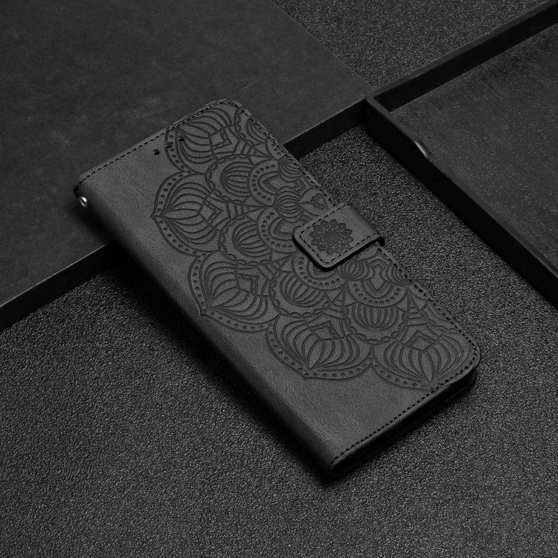 Flip Case Für Samsung Galaxy A34 5G Mit Kordel Dezentes Riemchen-mandala