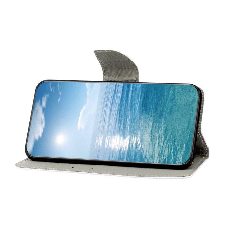 Flip Case Für Samsung Galaxy A34 5G Mit Kordel Schwarzes Riemchen