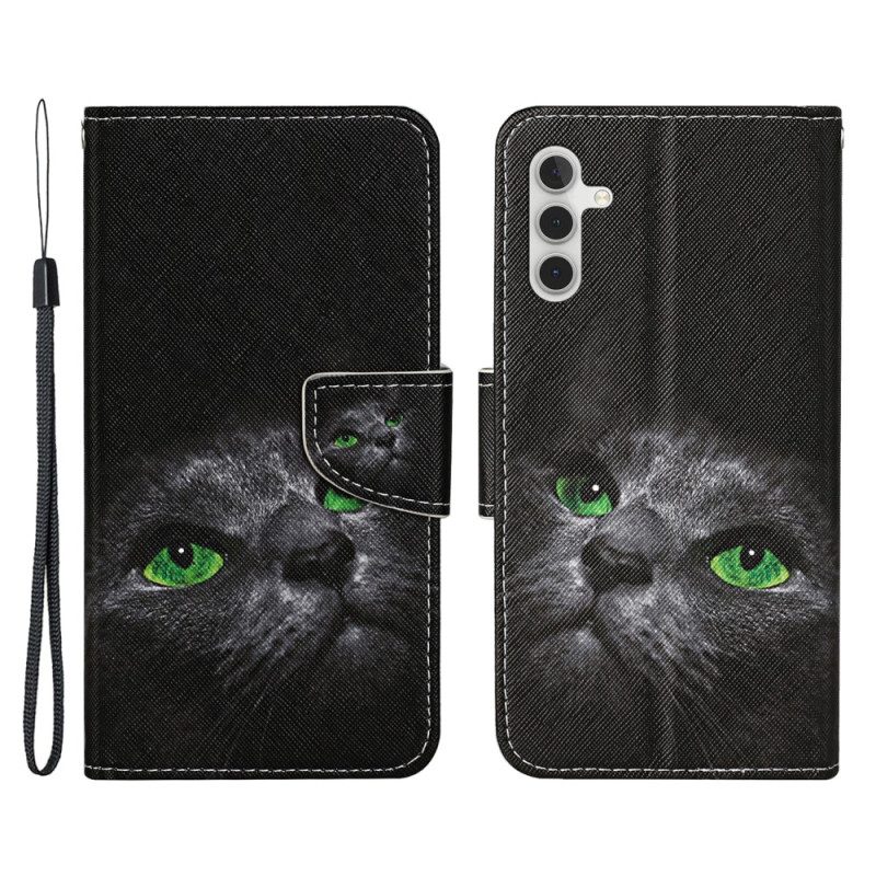 Lederhüllen Für Samsung Galaxy A34 5G Herzen Mit Schlüsselband