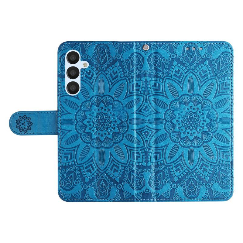 Lederhüllen Für Samsung Galaxy A34 5G Mandala-sonne Mit Schlüsselband