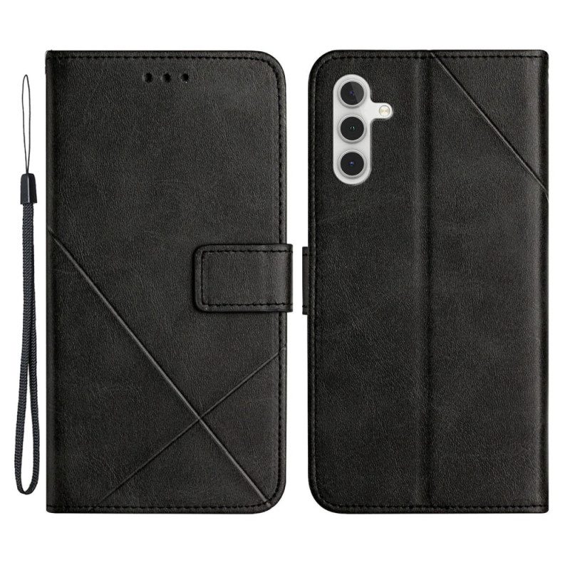 Lederhüllen Für Samsung Galaxy A34 5G Mit Kordel Lanyard-linien