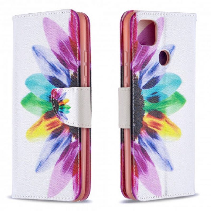 Flip Case Für Xiaomi Redmi 9C Aquarellblume
