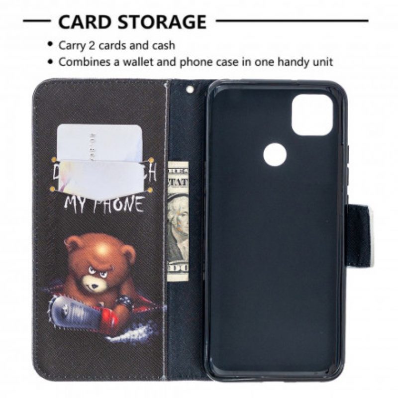 Flip Case Für Xiaomi Redmi 9C Gefährlicher Bär