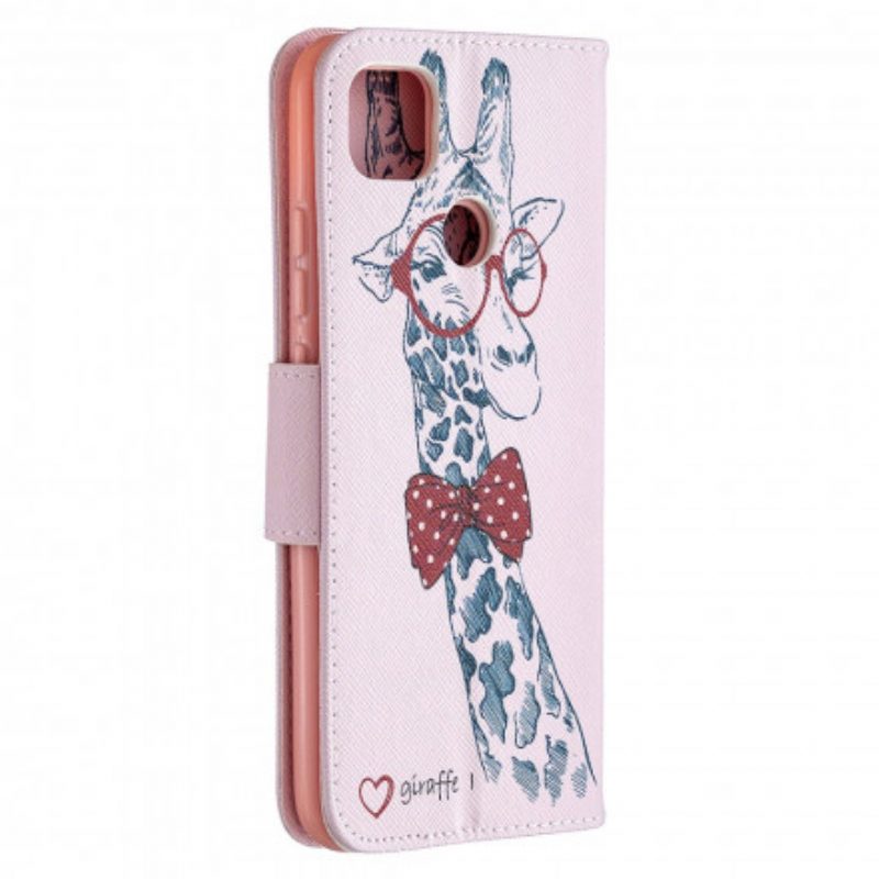 Flip Case Für Xiaomi Redmi 9C Kluge Giraffe
