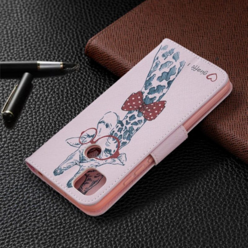 Flip Case Für Xiaomi Redmi 9C Kluge Giraffe
