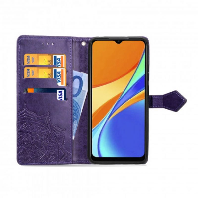 Flip Case Für Xiaomi Redmi 9C Mandala-mittelalter