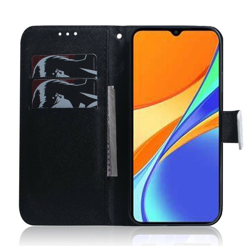 Flip Case Für Xiaomi Redmi 9C Panda-gesicht