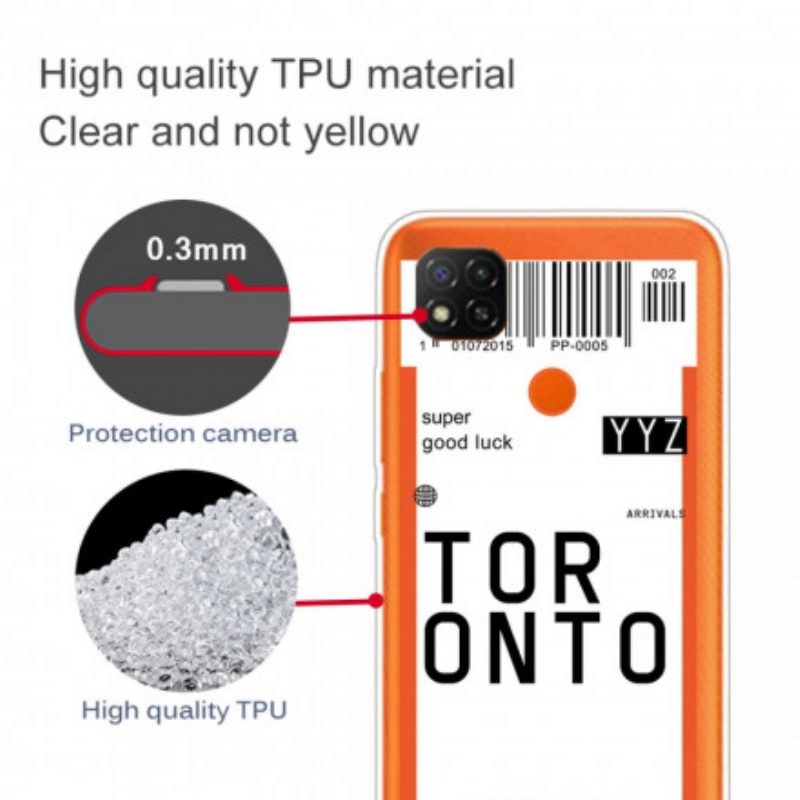 Handyhülle Für Xiaomi Redmi 9C Bordkarte Für Toronto