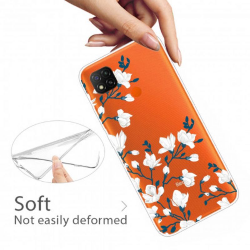 Handyhülle Für Xiaomi Redmi 9C Weiße Blumen