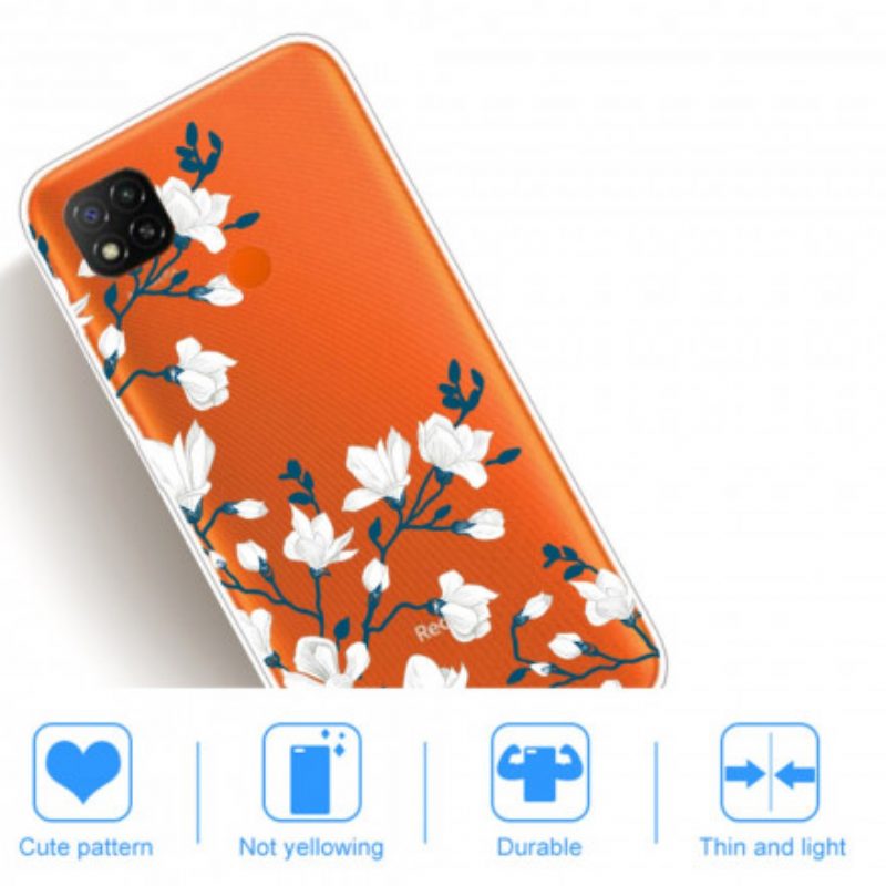 Handyhülle Für Xiaomi Redmi 9C Weiße Blumen