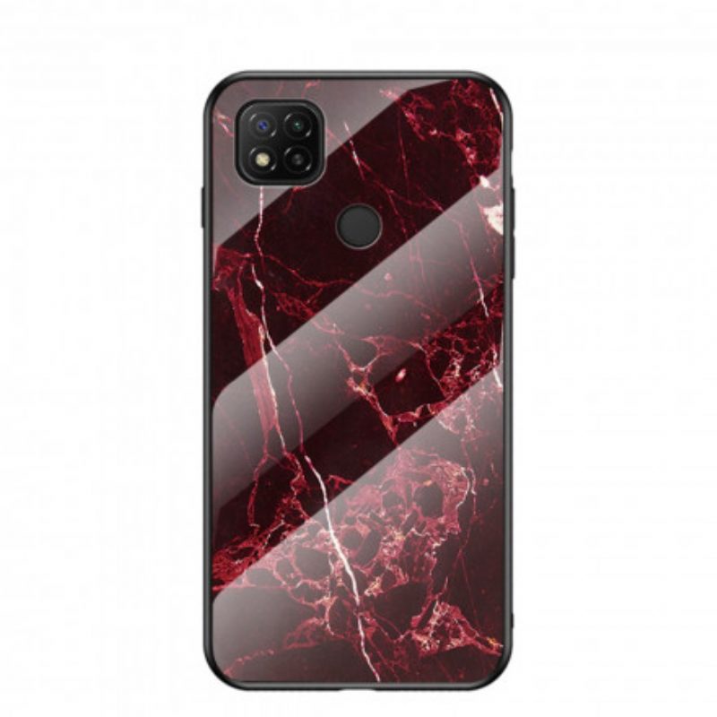 Hülle Für Xiaomi Redmi 9C Marmorfarben Gehärtetes Glas